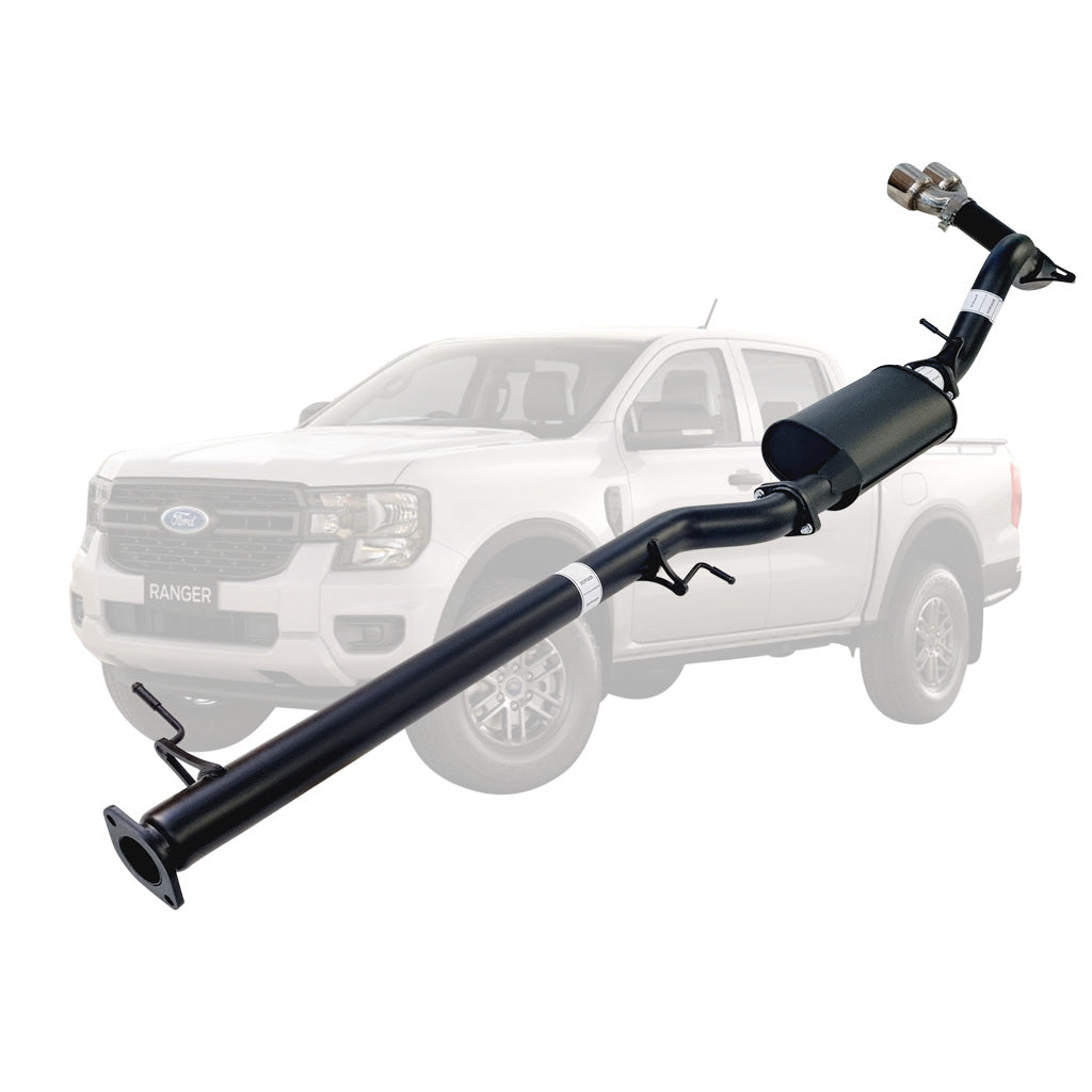 FORD RANGER NEXT GEN 4CYL 2L BI-TURBO 2022 > 3" # DPF # BACK EXHAUST WITH MUFFLER ONLY TWIN TIP SIDE EXIT