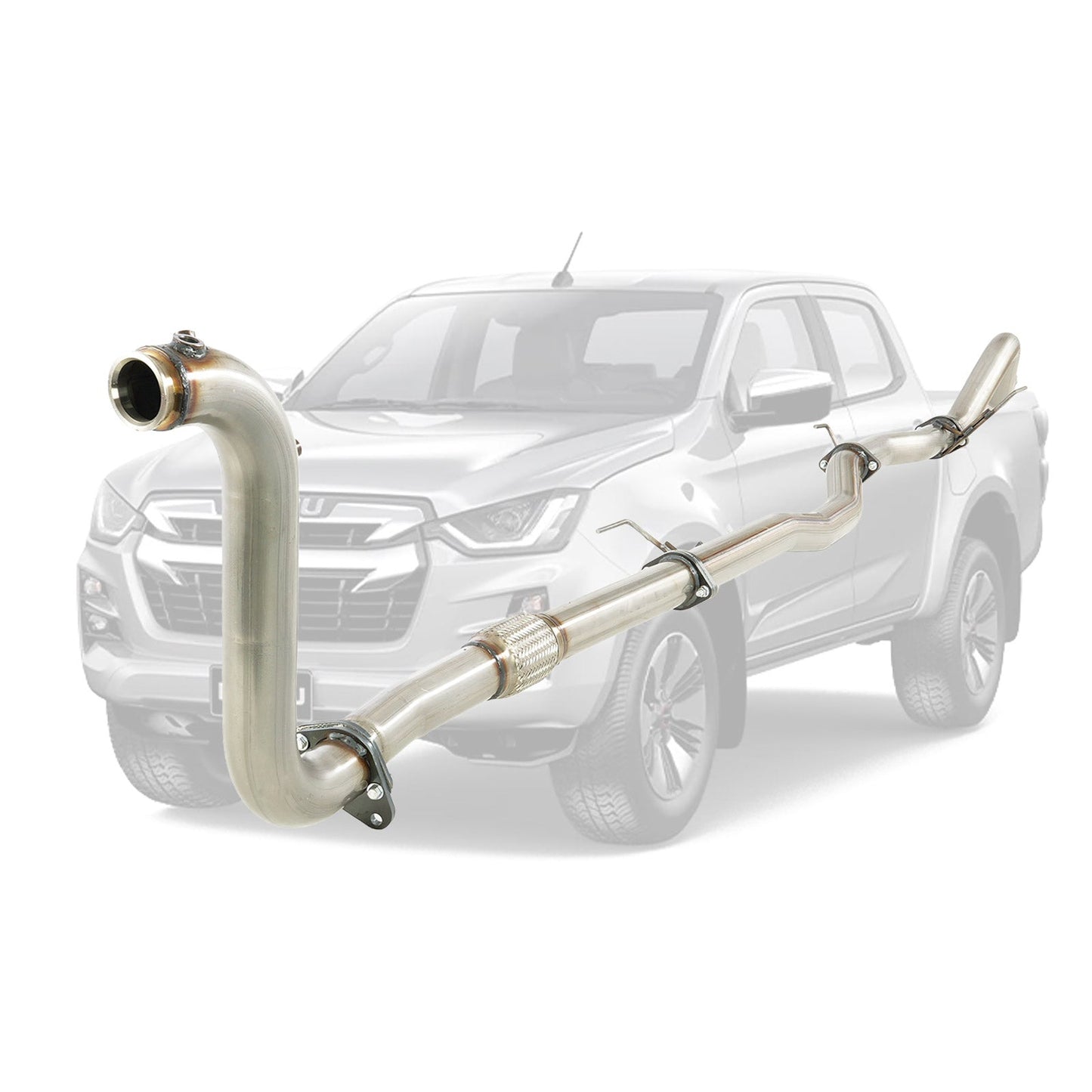 ISUZU D-MAX TF 3.0L 4JJ3-TCX 2020 ON 3" STAINLESS TURBO BACK DPF DELETE EXHAUST WITH PIPE ONLY