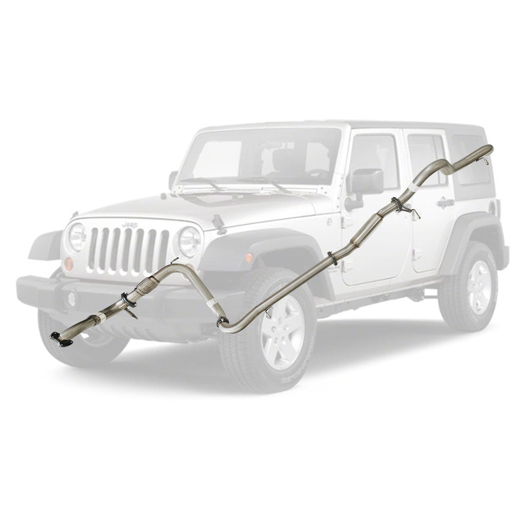 3 Inch Full Stainless Exhaust for Jeep JK Wrangler 2.8lt CRD 07 to 10 with Hotdog No Cat