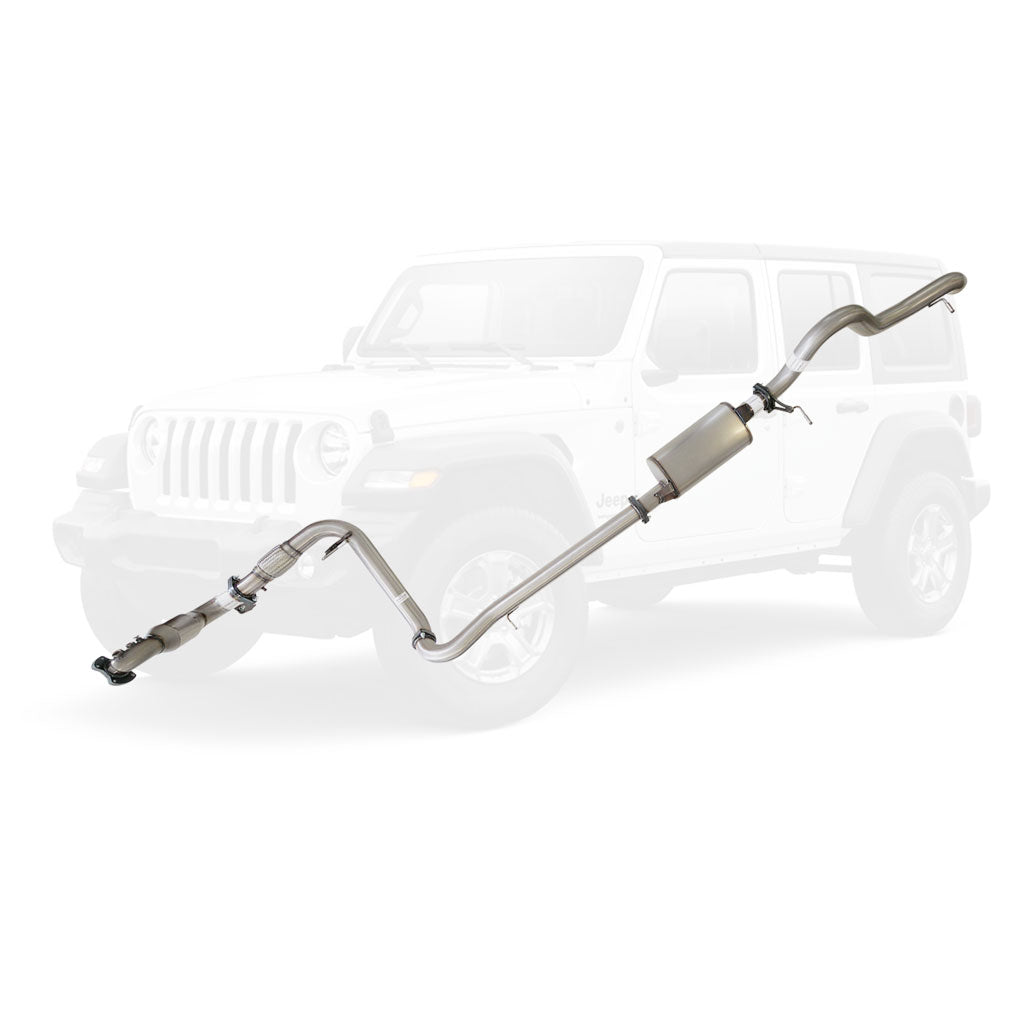 3 Inch Full Stainless Exhaust for Jeep JK Wrangler 2.8lt DPF 10 to 15 with Muffler and Cat (4 Door Models)