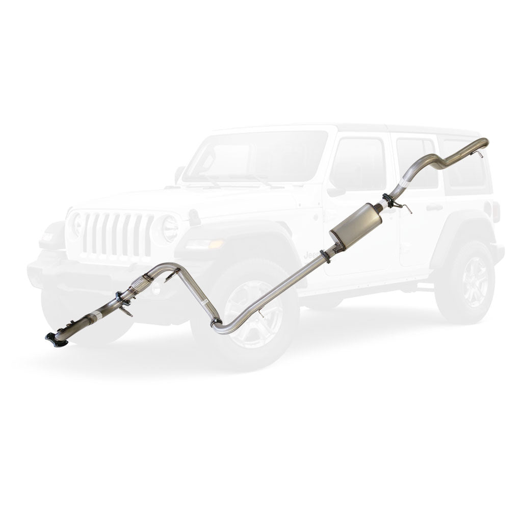 3 Inch Full Stainless Exhaust for Jeep JK Wrangler 2.8lt DPF 10 to 15 with Muffler No Cat (4 Door Models)