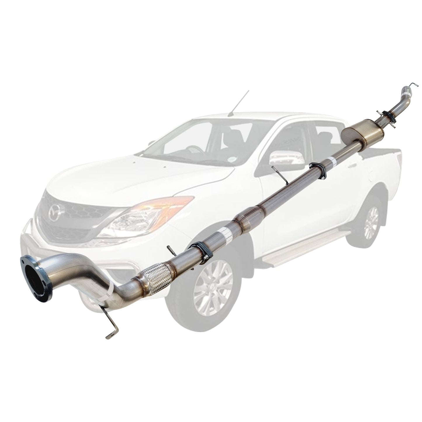 MAZDA BT-50 UP, UR 3.2L 2011 - 9/2016 3" TURBO BACK STAINLESS EXHAUST WITH MUFFLER AND CAT