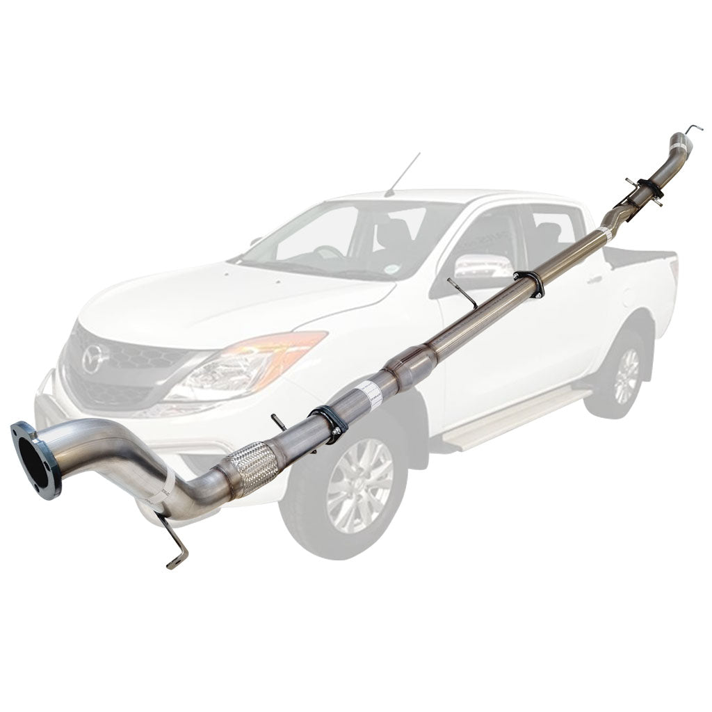 MAZDA BT-50 UP, UR 3.2L 2011 - 9/2016 3" TURBO STAINLESS BACK EXHAUST WITH CAT NO MUFFLER