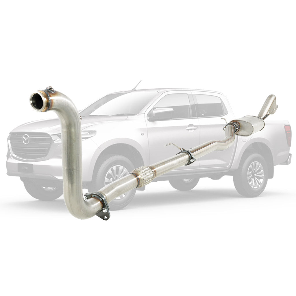 Mazda BT50 B30B 3.0l 4JJ3-TCX 2020 On 3" Stainless Steel Turbo Back DPF Delete With Muffler Only