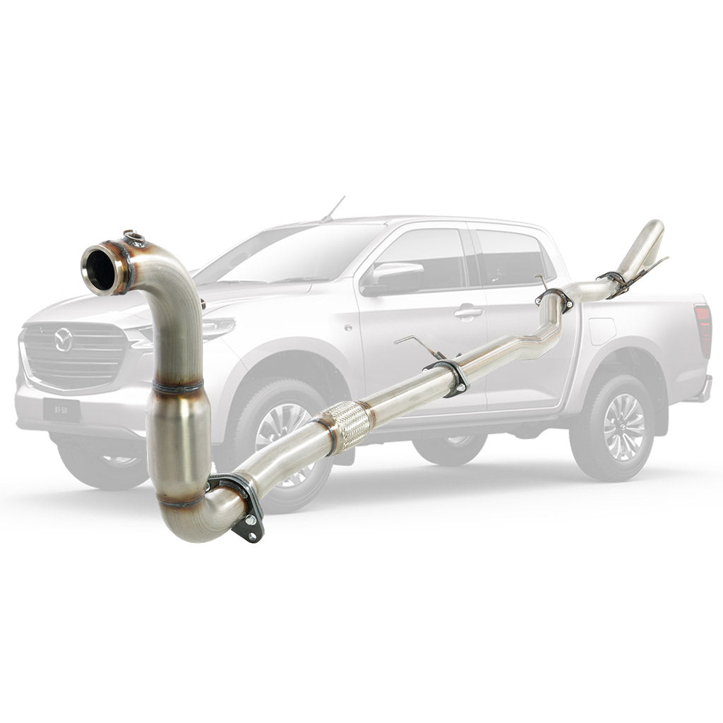 Mazda BT50 B30B 3.0l 4JJ3-TCX 2020 On 3" Stainless Steel Turbo Back DPF Delete With Cat And Pipe Only