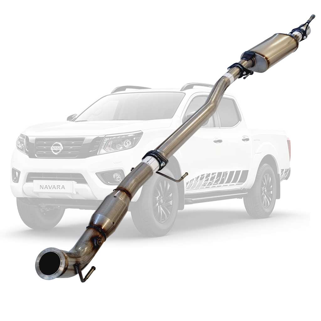 Nissan Navara D23 2.3L YS23DDTT 2015 > 3" Turbo Back DPF Delete Stainless Exhaust With Muffler And Cat Diff Dumped
