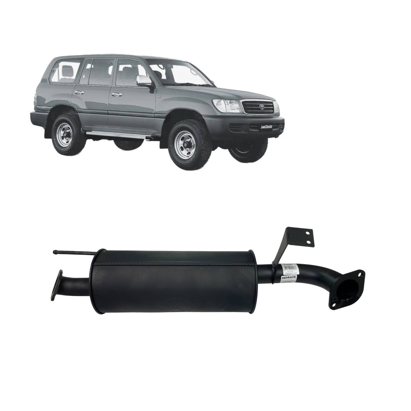 Redback Performance Centre Muffler Assembly for Toyota Landcruiser 105 Series Wagon 4.2L 1HZ & 4.5L FZ (03/1998 - 10/2007)
