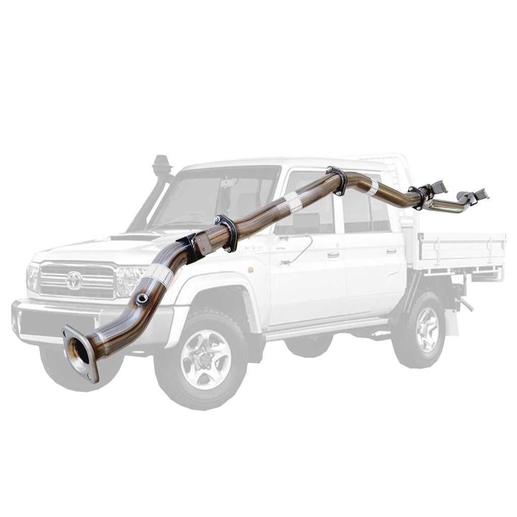 TOYOTA LANDCRUISER 79 SERIES VDJ79 SINGLE & DOUBLE CAB UTE 4.5L V8 10/2016 ON 3" STAINLESS #DPF# BACK EXHAUST PIPE ONLY