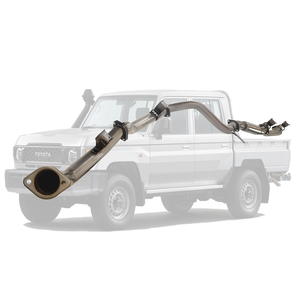 TOYOTA LANDCRUISER 79 SERIES GDJ79 DCAB UTE 2.8L V8 2023 ON 3" STAINLESS #DPF# BACK EXHAUST MUFFLER ONLY