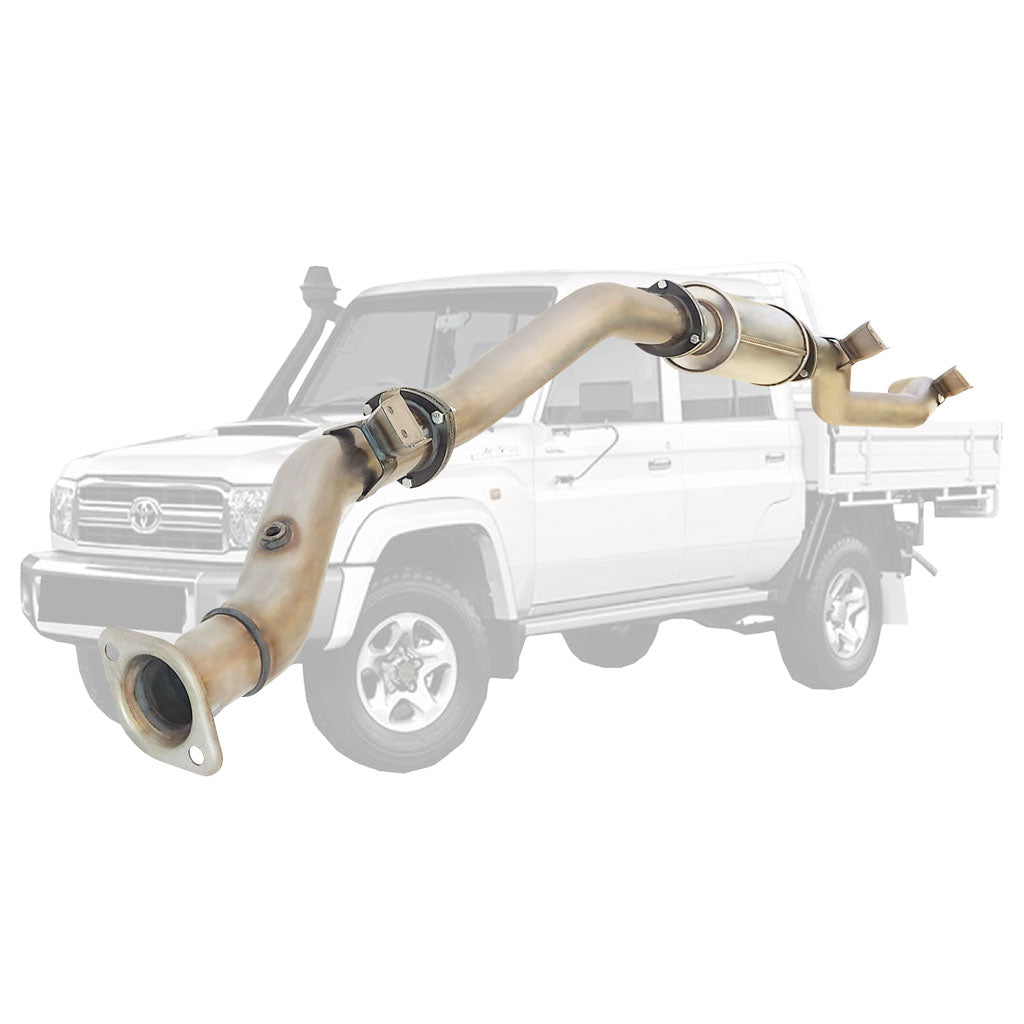 3.5" Stainless Steel DPF Back Exhaust for Toyota Landcruiser 79 Series VDJ 4.5L with Muffler