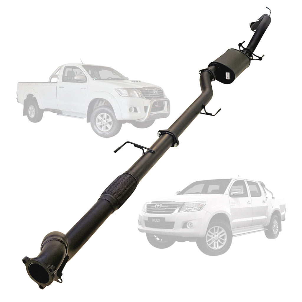 TOYOTA HILUX KUN16/26 3L 1KD-FTV D4D 2005 - 9/2015 3" TURBO BACK EXHAUST MUFFLER NO CAT New Version