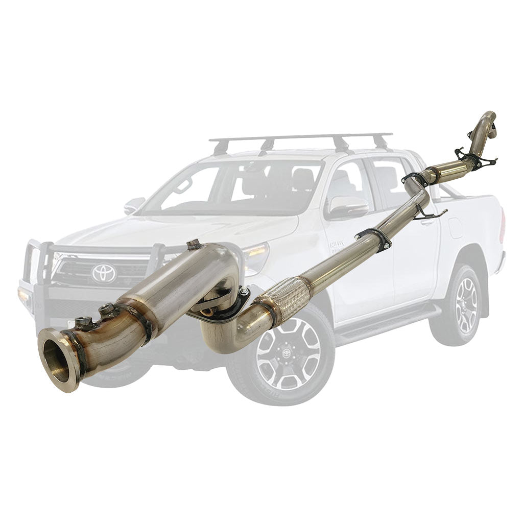 TOYOTA HILUX TD N80 1DG-FTV 2.8L 4Cyl - October 2015 ON 3" Inch Turbo Back Exhaust With Hotdog No Cat Only (DPF MODEL)