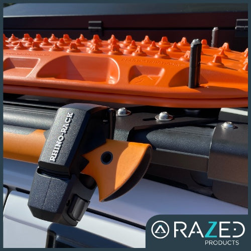 Razed Products Flush Maxtrax & Shovel Holder With Pins & Lockable Shovel Holder