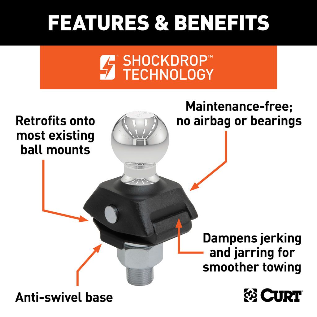 CURT RockerBall - ShockDrop 50mm Tow Ball