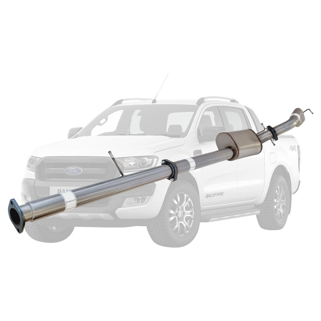 FORD RANGER PX 2.2L 10/2016 ON 3" # DPF # BACK STAINLESS EXHAUST WITH MUFFLER ONLY
