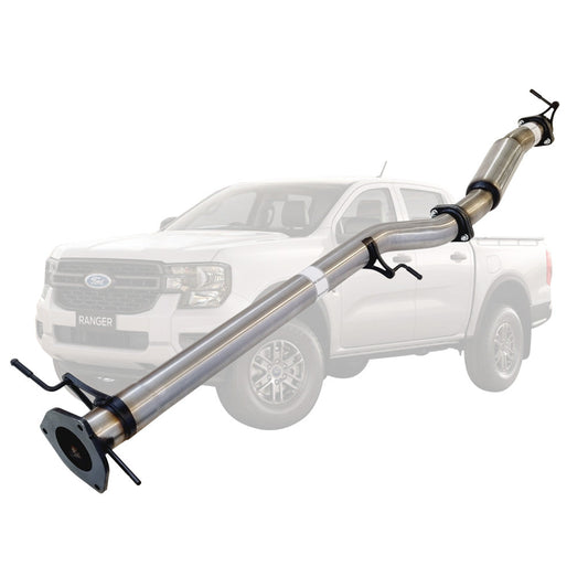 FORD RANGER NEXT GEN V6 3L TURBO DIESEL 2022 > 3" # DPF # BACK STAINLESS EXHAUST WITH HOTDOG  ONLY DIFF DUMP EXIT