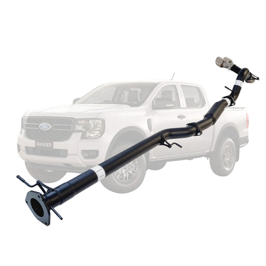 FORD RANGER NEXT GEN V6 3L TURBO DIESEL 2022 > 3" # DPF # BACK EXHAUST WITH HOTDOG  TWIN TIP SIDE EXIT
