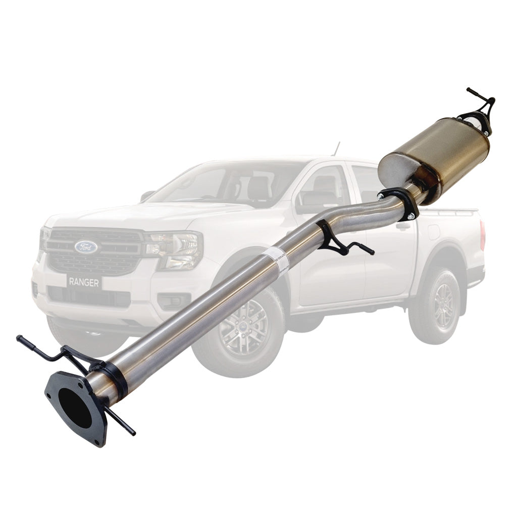 FORD RANGER NEXT GEN V6 3L TURBO DIESEL 2022 > 3" # DPF # BACK STAINLESS EXHAUST WITH MUFFLER ONLY DIFF DUMP EXIT