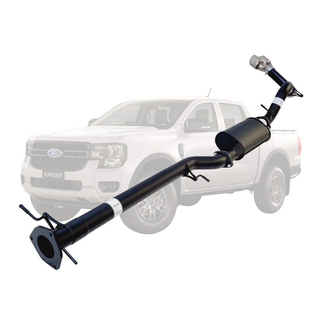 FORD RANGER NEXT GEN V6 3L TURBO DIESEL 2022 > 3" # DPF # BACK EXHAUST WITH MUFFLER ONLY TWIN TIP SIDE EXIT