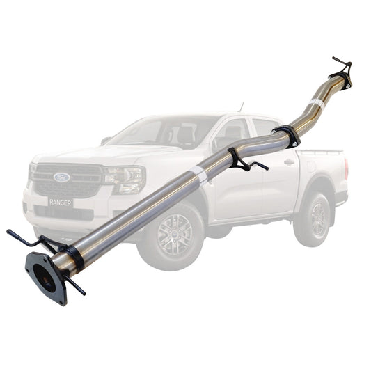 FORD RANGER NEXT GEN V6 3L TURBO DIESEL 2022 > 3" # DPF # BACK STAINLESS EXHAUST WITH PIPE ONLY & DIFF DUMP