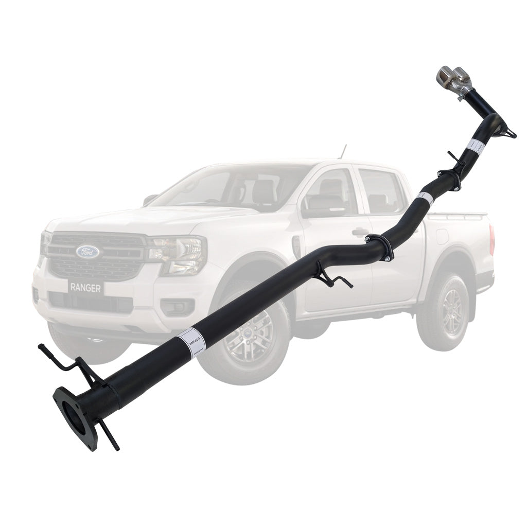 FORD RANGER NEXT GEN V6 3L TURBO DIESEL 2022 > 3" # DPF # BACK EXHAUST WITH PIPE ONLY TWIN TIP SIDE EXIT
