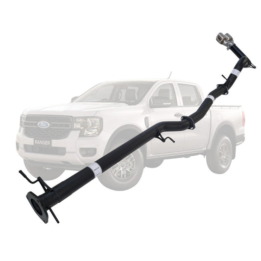 FORD RANGER NEXT GEN V6 3L TURBO DIESEL 2022 > 3" # DPF # BACK EXHAUST WITH PIPE ONLY TWIN TIP SIDE EXIT