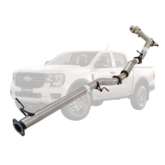 FORD RANGER NEXT GEN 4CYL 2L BI-TURBO 2022 On 3" DPF BACK STAINLESS EXHAUST WITH HOTDOG ONLY TWIN TIP SIDE EXIT