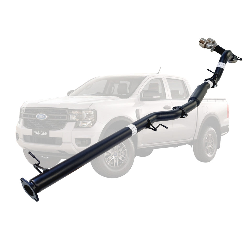 FORD RANGER NEXT GEN 4CYL 2L BI-TURBO 2022 > 3" # DPF # BACK EXHAUST WITH HOTDOG ONLY TWIN TIP SIDE EXIT