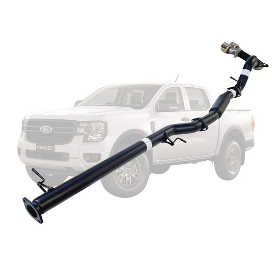 FORD RANGER NEXT GEN 4CYL 2L BI-TURBO 2022 > 3" # DPF # BACK EXHAUST WITH HOTDOG ONLY TWIN TIP SIDE EXIT