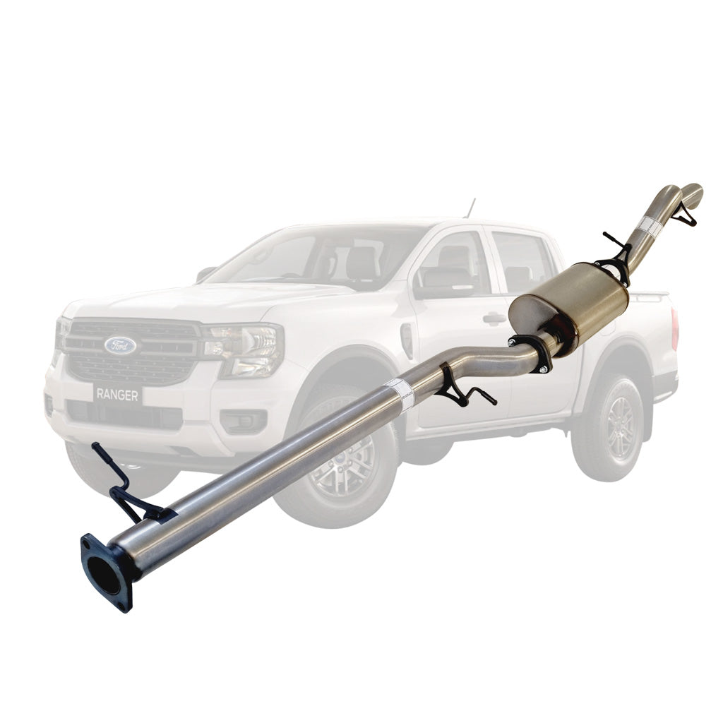 FORD RANGER NEXT GEN 4CYL 2L BI-TURBO 2022 > 3" # DPF # BACK STAINLESS EXHAUST WITH MUFFLER ONLY