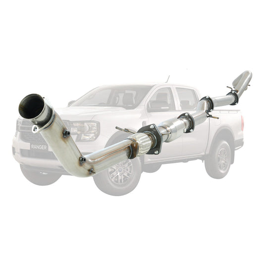 FORD RANGER NEXT GEN 3L V6 3.5" DPF DELETE TURBO BACK EXHAUST WITH PIPE CAT