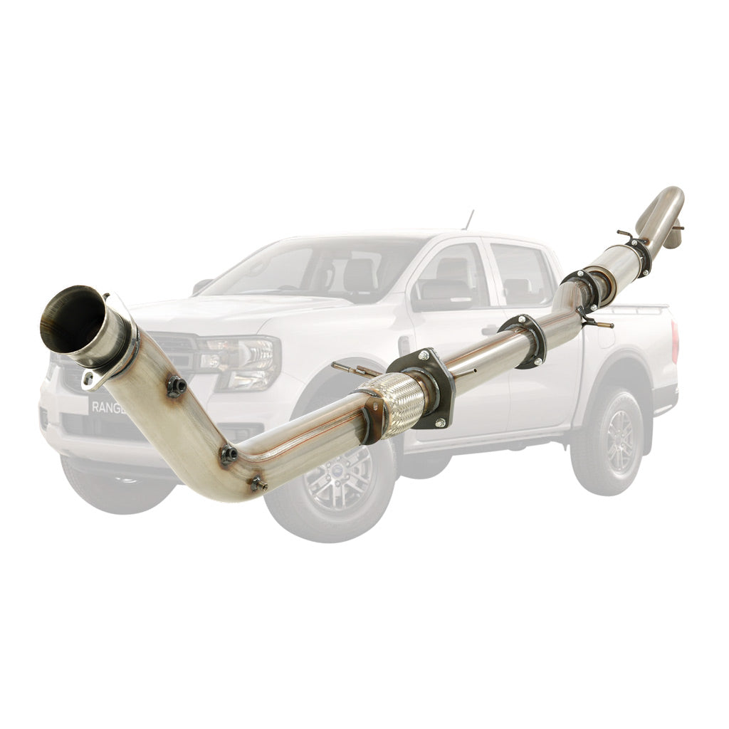 FORD RANGER NEXT GEN 3L V6 3.5" DPF DELETE TURBO BACK EXHAUST WITH RESO