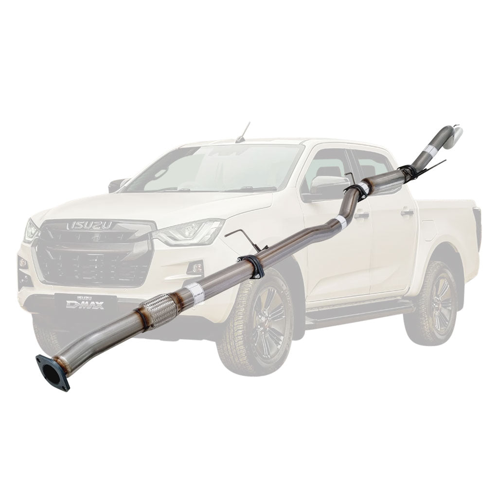ISUZU D-MAX TF 3.0L 4JJ3-TCX 2020 ON 3" STAINLESS # DPF # BACK EXHAUST WITH HOTDOG