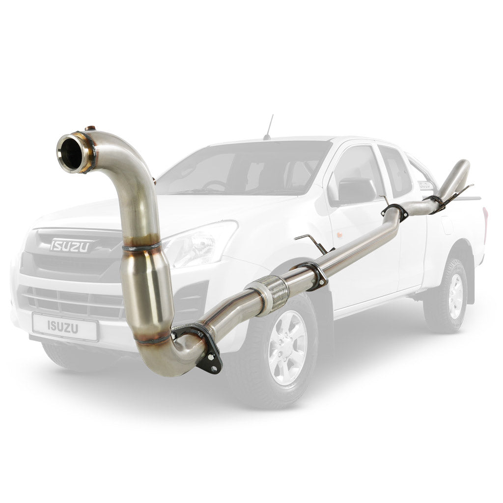 ISUZU D-MAX TF 3.0L 4JJ1-TCX 09/2016 TO 10/2019 3" TURBO BACK DPF DELETE STAINLESS EXHAUST WITH CAT AND PIPE
