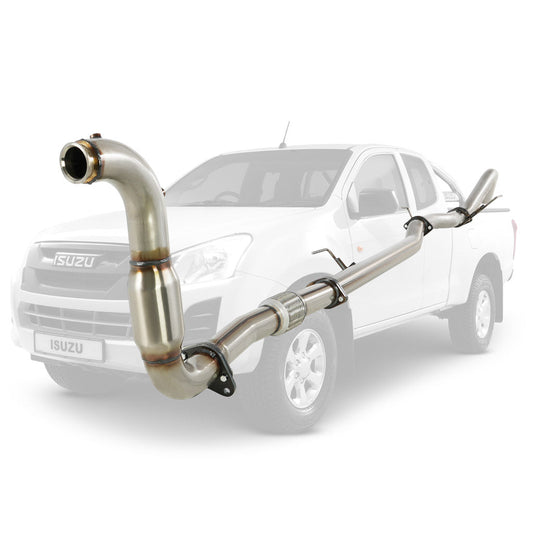 ISUZU D-MAX TF 3.0L 4JJ1-TCX 09/2016 TO 10/2019 3" TURBO BACK DPF DELETE STAINLESS EXHAUST WITH CAT AND PIPE