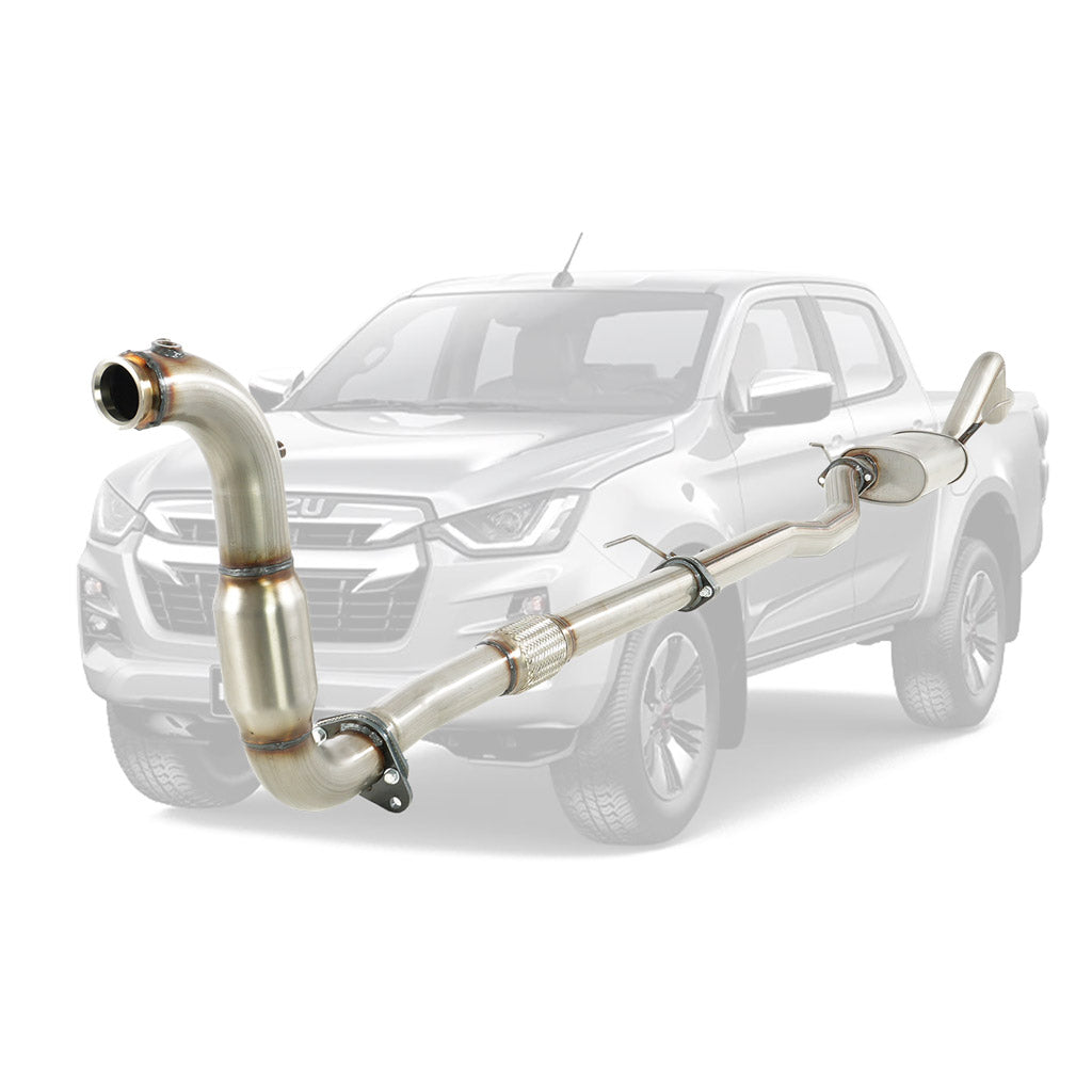 ISUZU D-MAX TF 3.0L 4JJ3-TCX 2020 ON 3" STAINLESS TURBO BACK DPF DELETE EXHAUST WITH CAT AND MUFFLER