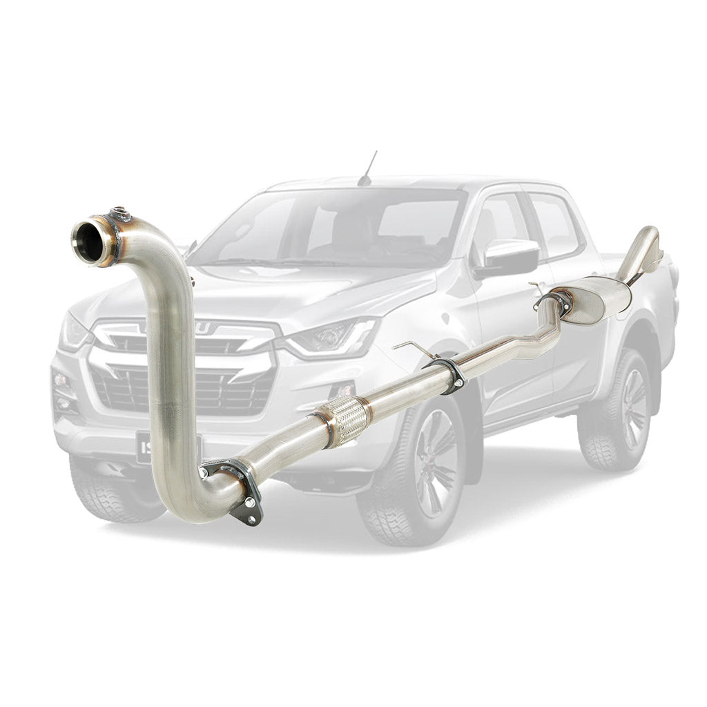 ISUZU D-MAX TF 3.0L 4JJ3-TCX 2020 ON 3" STAINLESS TURBO BACK DPF DELETE EXHAUST WITH MUFFLER ONLY