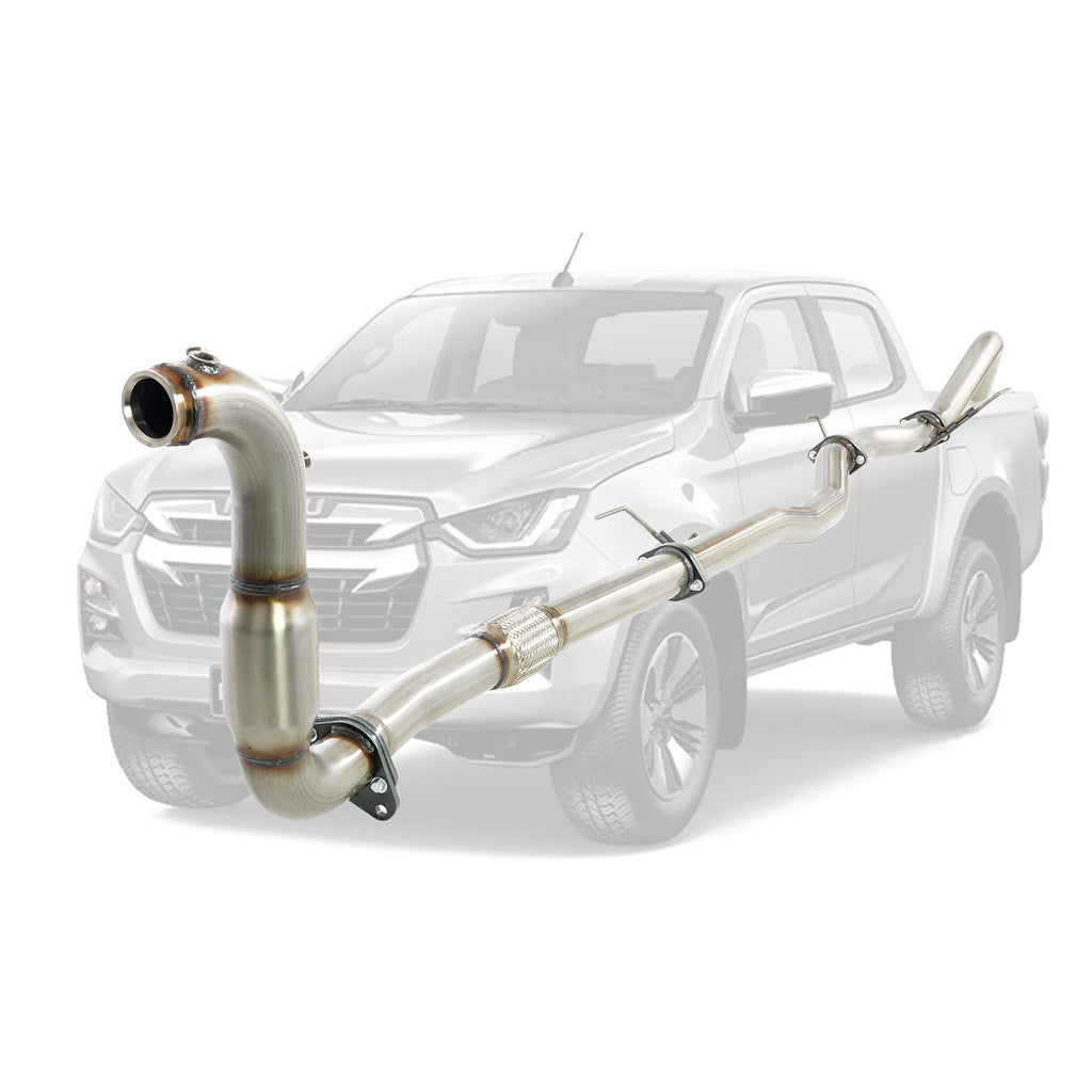 ISUZU D-MAX TF 3.0L 4JJ3-TCX 2020 ON 3" STAINLESS TURBO BACK DPF DELETE EXHAUST WITH CAT AND PIPE