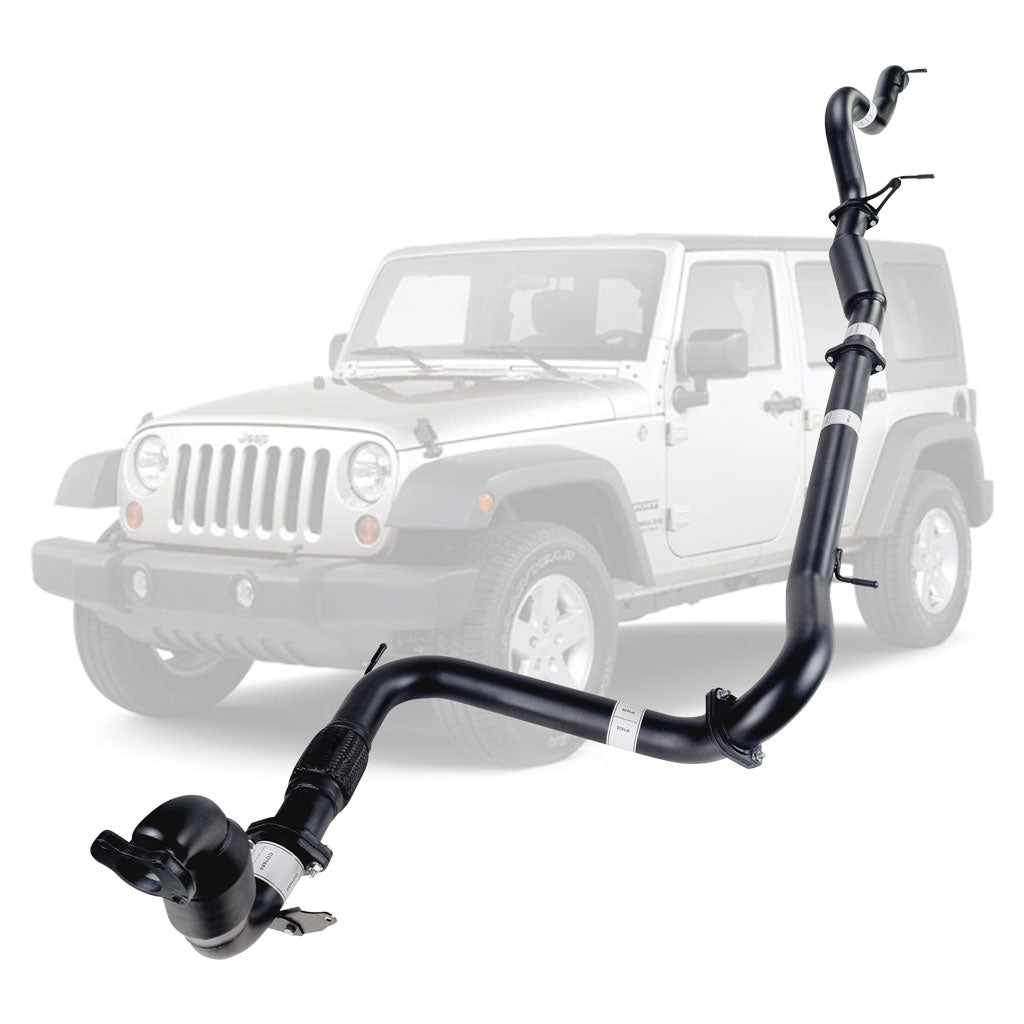 3 Inch Full Exhaust for Jeep JK Wrangler 2.8lt CRD 07 to 10 with Hotdog and Cat (4 Door Models)