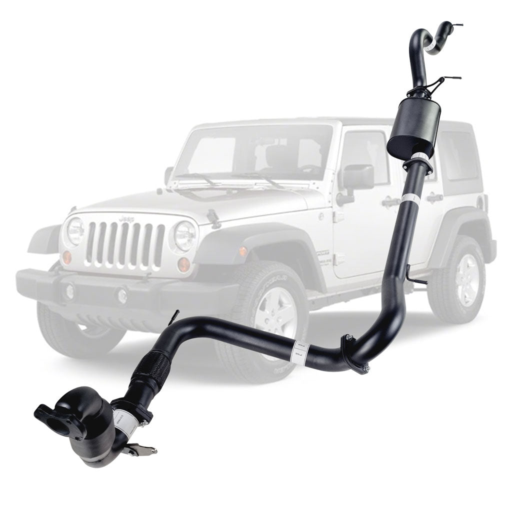 3 Inch Full Exhaust for Jeep JK Wrangler 2.8lt CRD 07 to 10 with Muffler and Cat (4 Door Models)