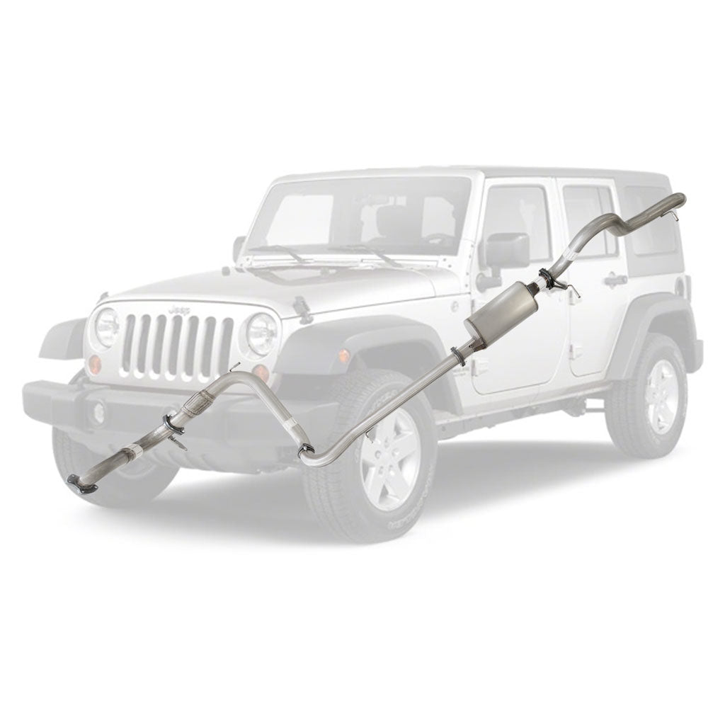 3 Inch Full Stainless Exhaust for Jeep JK Wrangler 2.8lt CRD 07 to 10 with Muffler No Cat (4 Door Models)