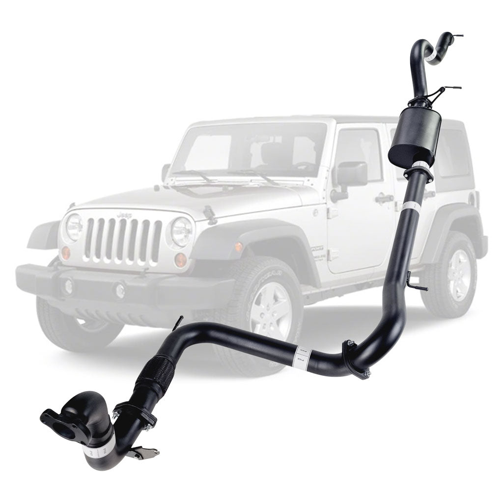 3 Inch Full Exhaust for Jeep JK Wrangler 2.8lt CRD 07 to 10 with Muffler No Cat (4 Door Models)