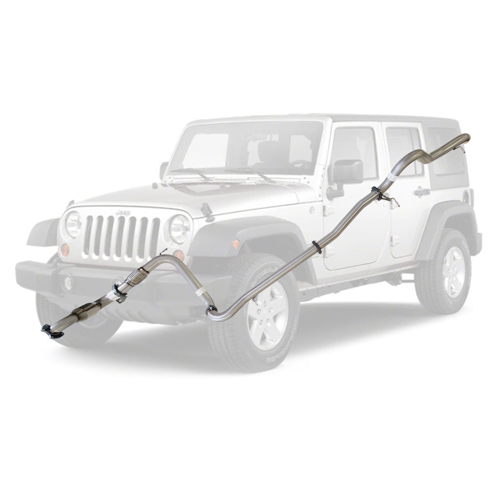 3 Inch Full Stainless Exhaust for Jeep JK Wrangler 2.8lt CRD 07 to 10 with Pipe and Cat (4 Door Models)