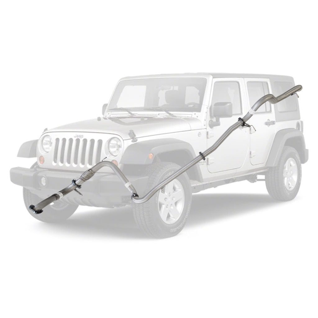 3 Inch Full Stainless Exhaust for Jeep JK Wrangler 2.8lt CRD 07 to 10 with Pipe No Cat (4 Door Models)