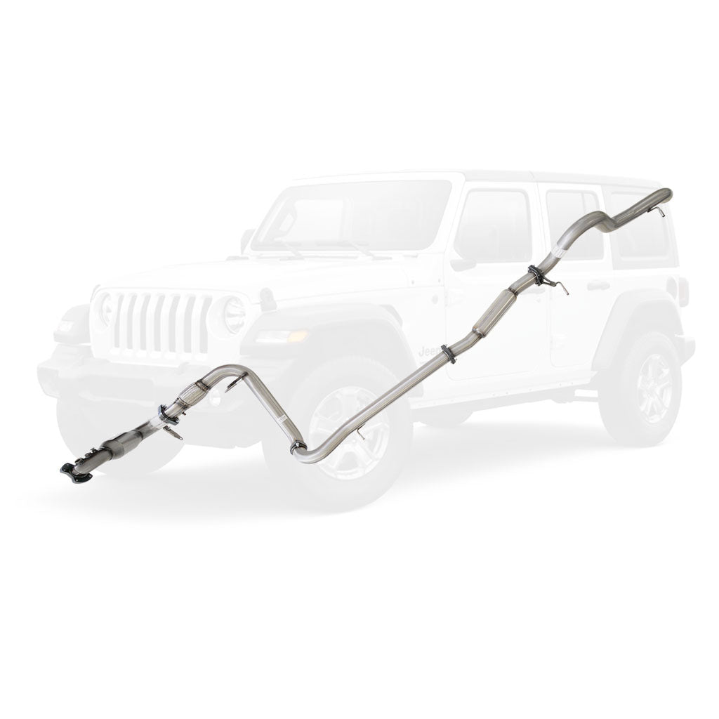 3 Inch Full Stainless Exhaust for Jeep JK Wrangler 2.8lt DPF 10 to 15 with Hotdog and Cat (4 Door Models)