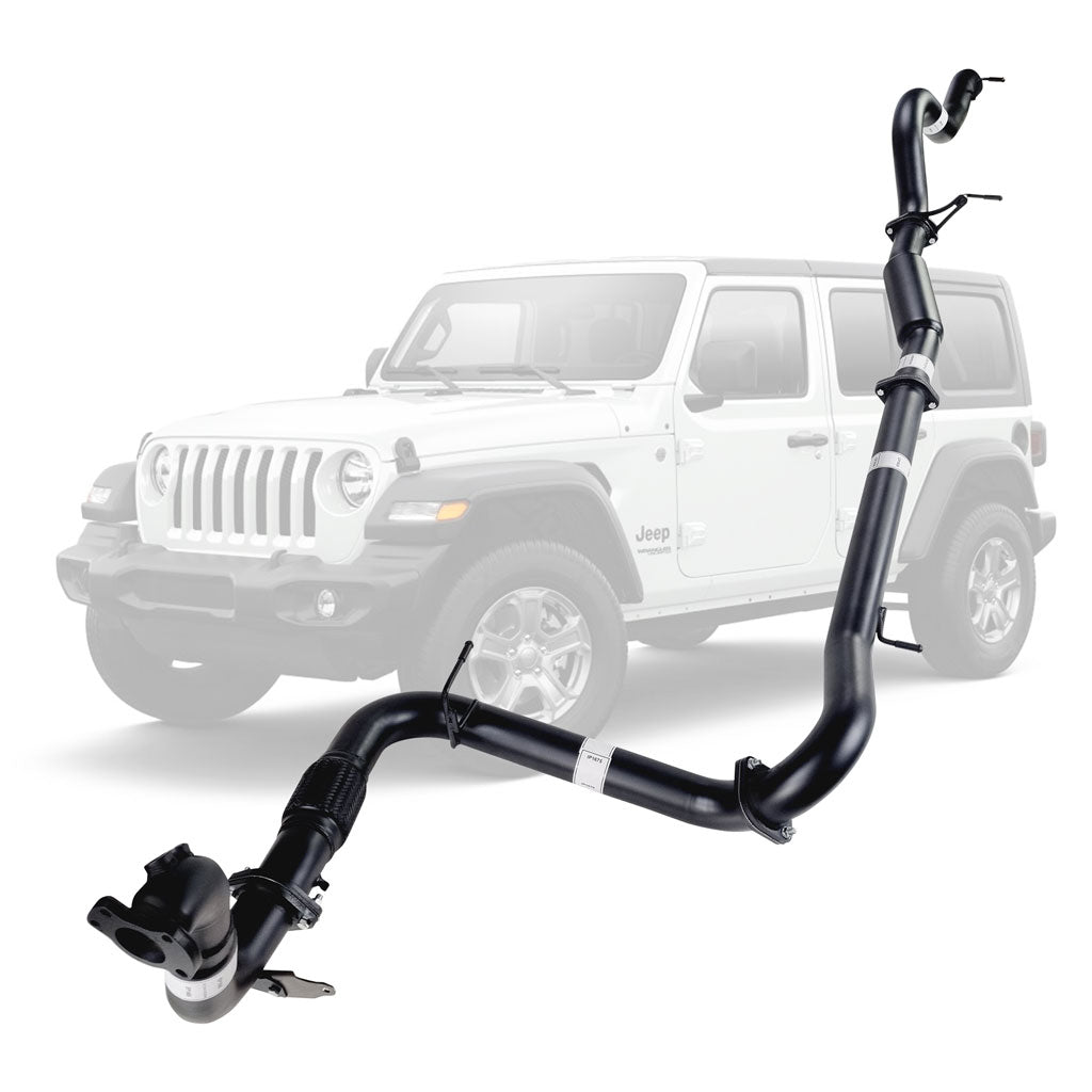 3 Inch Full Exhaust for Jeep JK Wrangler 2.8lt DPF 10 to 15 with Hotdog No Cat (4 Door Models)