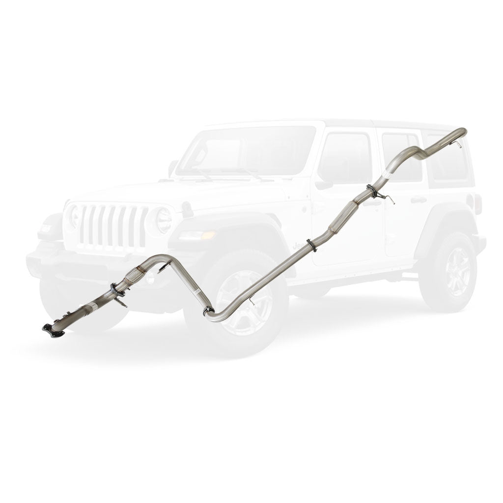 3 Inch Full Stainless Exhaust for Jeep JK Wrangler 2.8lt DPF 10 to 15 with Hotdog No Cat (4 Door Models)