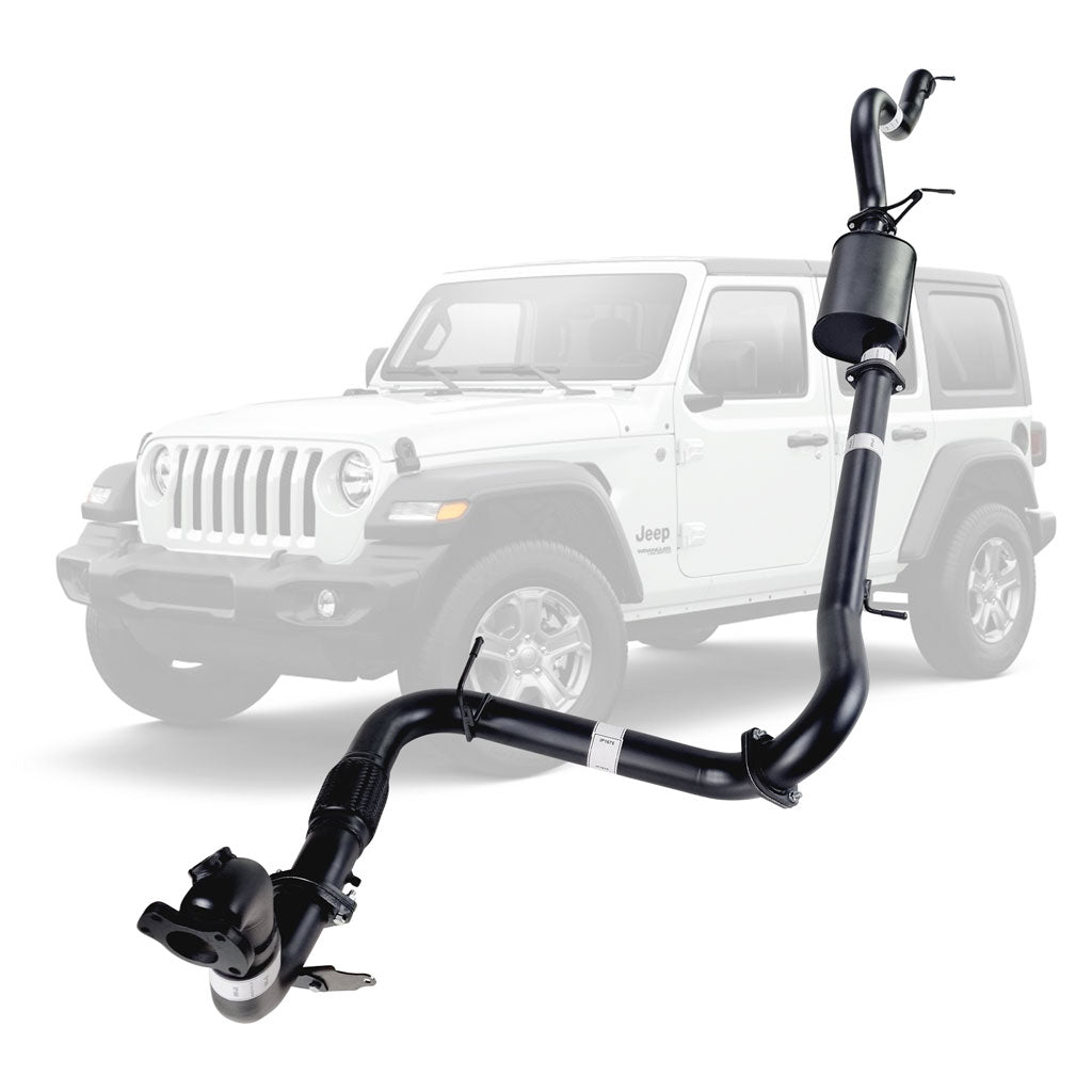 3 Inch Full Exhaust for Jeep JK Wrangler 2.8lt DPF 10 to 15 with Muffler No Cat (4 Door Models)