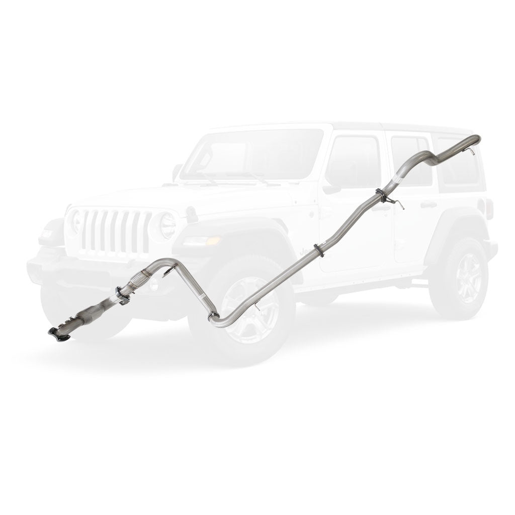 3 Inch Full Stainless Exhaust for Jeep JK Wrangler 2.8lt DPF 10 to 15 with Pipe and Cat (4 Door Models)