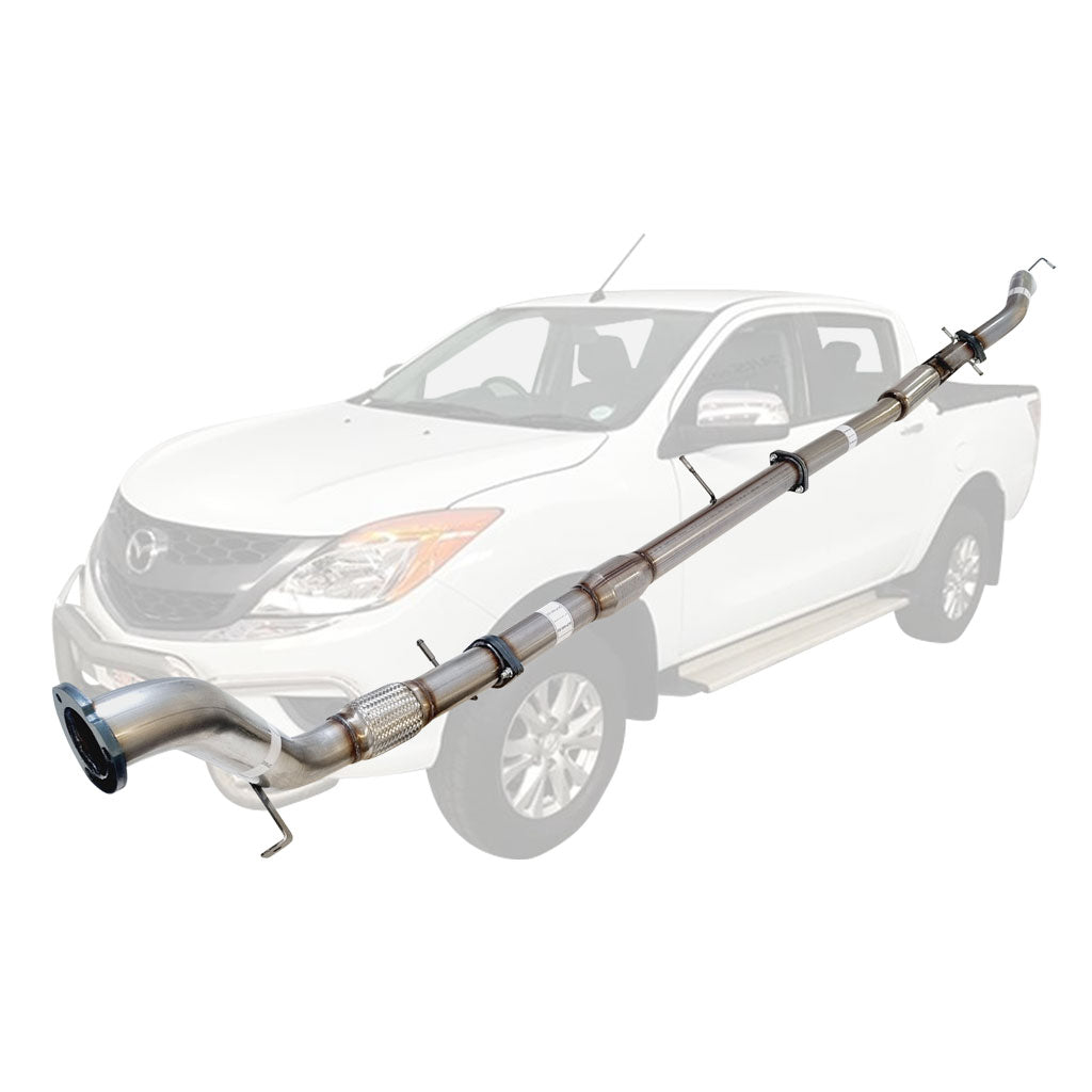MAZDA BT-50 UP, UR 3.2L 2011 - 9/2016 3" TURBO BACK STAINLESS EXHAUST WITH HOTDOG AND CAT